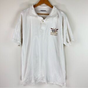 Vtg Super Flag Preppy Nautical Monaco Monte Carlo Cotton Polo Size XL